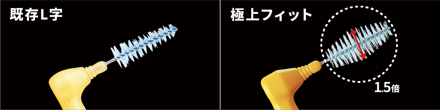 既存L字と極上フィットのサイズ比較画像