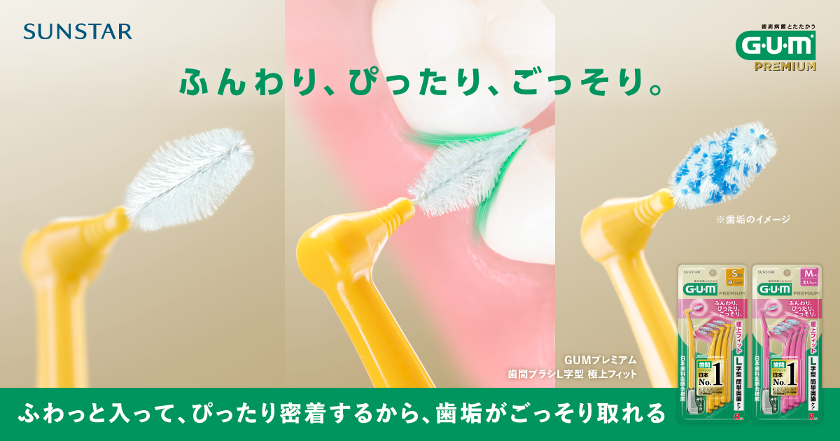 ガム・プレミアム 歯間ブラシL字型極上フィット｜歯周病菌とたたかう